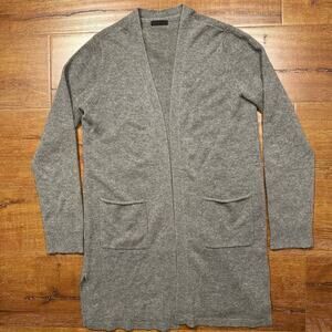 ATM Shawl Cardigan Womens M Gray 100% Cashmere Open Front Luxury Designer City